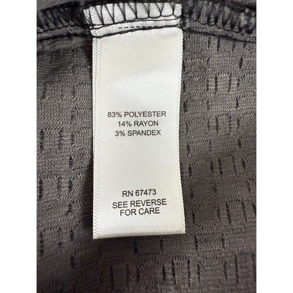 Taylor Sz S Geometric Knee Length Fit Flared Dress Black Gray Sleeveless V Neck - Picture 7 of 9